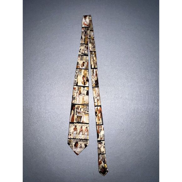 Museum Artifacts All Silk Tie Egyptian Print - Picture 1 of 5